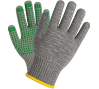 Перчатки трикотажные с точечным покрытием ПВХ ALUKOMTOOLS серые, размер L 50 пар АТ-ХБ10/50