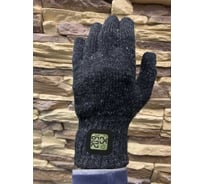 Полушерстяные перчатки Master-Pro® 2 пары 3-х слойные без покрытия с интегрированным в манжету термометром-гигрометром ТАЙГА (Т3С-ТГЧ), утеплитель синтепон, плотность 3х10/10, размер 9, 17007-TT3СTGB-2