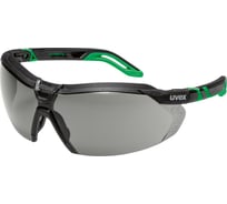 Очки открытые Uvex Ай-5, линза: серая для газосварки, 1.7, оправа: черно-зеленая, арт. 9183041