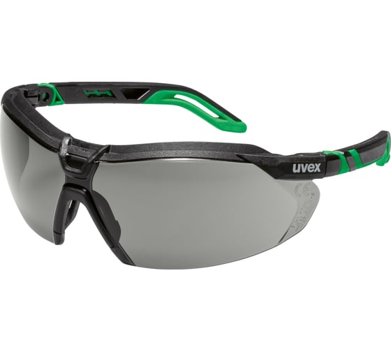 Очки открытые Uvex Ай-5, линза: серая для газосварки, 1.7, оправа: черно-зеленая, арт. 9183041 1