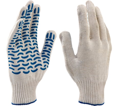 Перчатки хлопчатобумажные с ПВХ-напылением Без бренда 67716