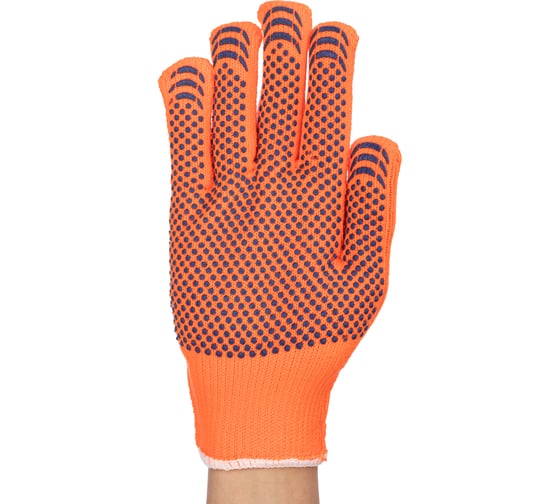 Перчатки NewLine акриловые с начесом, утепленные с ПВХ нанесением, 10 кл., 60-65 гр. 10 пар 168095_10 1