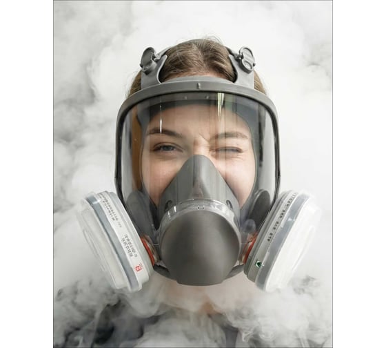 Профессиональный респиратор/маска/противогаз RoomBroom МС7800 ( 6800 )/3М, FFP3 с фильтром B1(серый) RB2175 1