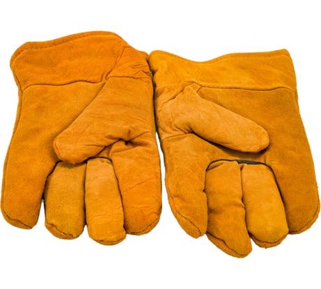 Спилковые краги Gigant утепленные искусственным мехом, желтые, 12 пар GHG-10-1