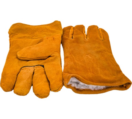 Спилковые краги Gigant утепленные искусственнм мехом, желтые, 60 пар GHG-10-2