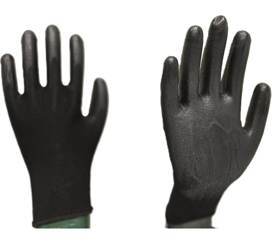 Нейлоновые перчатки NewLine с покрытием из полиуретана черные, 12 пар 168114/1_12 1