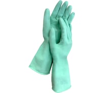 Многоразовые перчатки LAIMAЕ латексные с ароматом алоэ зеленые х/б напыление р M средний, 50г, 700545