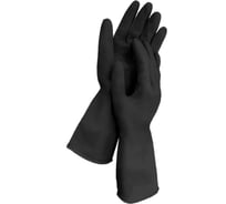 Многоразовые перчатки LAIMAЕ латексные с хлопковым волокном черные р L больш., вес 60г, 700535