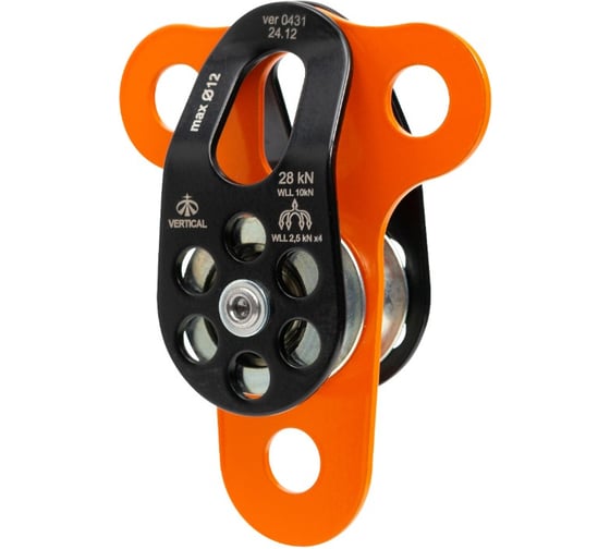 Блок-ролик двойной стальной Vertical с подшипником Про ver 0431 1