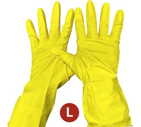 Перчатки хозяйственные SAMGRUPP резиновые с хлопковым напылением, размер L, 240 пар SAMC-074300009-240