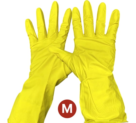 Перчатки хозяйственные SAMGRUPP резиновые с хлопковым напылением, размер М, 240 пар SAMC-074200009-240 1