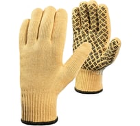 Перчатки СПЕЦСНАБ параарамидные (кевларовые) от порезов и высоких температур с силиконовой сеткой (джокер) 14дж/40/10