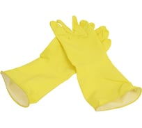 Хозяйственные латексные перчатки Komfi без х/б напыления, M, желтые 119539