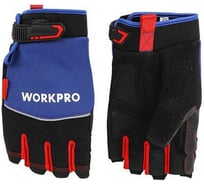 Перчатки механика беспалые WORKPRO PRO L (дышащий материал, встроеное полотенце ,ширина по ладони 112мм) , WP371019