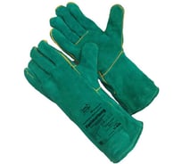 Краги спилковые GOLD MANIBUS Optimal Long 40 cm зеленые Cowsplit Leather Welding Gloves р.11 (XXL) 12/60 GM-1004LT-4011