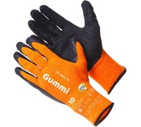 Теплые зимние перчатки GOLD MANIBUS Gummi из 70 процента акрила оранж цвет с рефл. лат. покр р.10 (XL) 12/120 GM-1005L-10