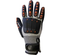 Перчатки полиэтиленовые Armprotect с ударопоглотительными ПВХ-накладками, на липучке, размер 10 VibArm 130