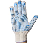 Перчатки трикотажные ООО "ТК "НИЖТЕКСТИЛЬ" 10 класс, 4 нити, ПВХ точка, белые, 500 пар  П 08