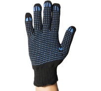 Перчатки трикотажные ООО "ТК "НИЖТЕКСТИЛЬ" 7.5 класс, 6 нитей, ПВХ точка, чёрные, 300 пар П 18