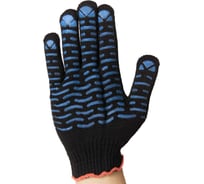 Перчатки трикотажные ООО "ТК "НИЖТЕКСТИЛЬ" 10 класс, 5 нитей, ПВХ волна, чёрные, 300 пар П 13