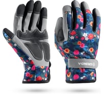 Перчатки садовые GRINDA PRO Line Amber S (7), из искусственной кожи, с усиленным наладонником и кончиками пальцев 1139-S