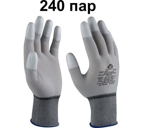 Перчатки антистатические (240 пар) с полиуретановым покрытием пальцев, размер M/8 Jeta Safety JAP-201-box-M