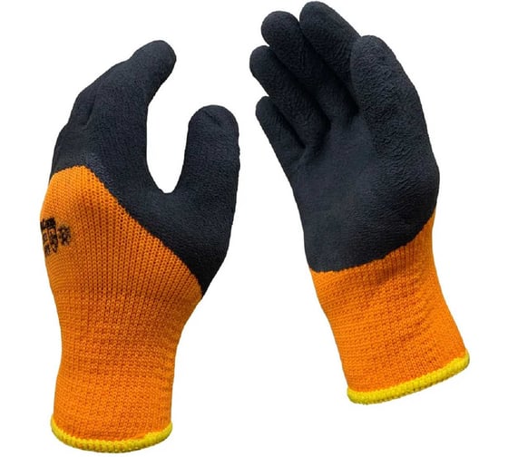 Перчатки рабочие утепленные Master-Pro Норд Хакасия-А+, акриловые махровые с рельефным латексным покрытием 3/4 основания, 200 пар, размер 11 (XXL) 6807-AQLHS(3/4)-200