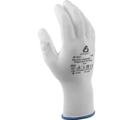 Перчатки для точных работ из полиэфира и спандекса с полиуретановым покрытием, р.9/L Jeta Safety JP-021-L