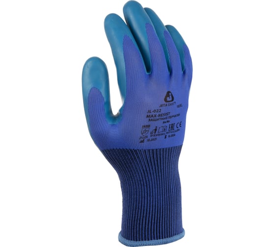Перчатки из полиэфира Jeta Safety с ПРЕМИАЛЬНЫМ латексным покрытием, р.8/M, JL-022-M