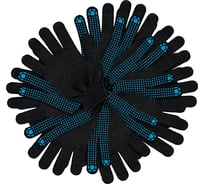 Перчатки трикотажные СИБРТЕХ х/б, 200 пар, ПВХ точка, 3 нити, 10 класс 68210