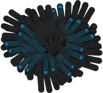 Перчатки трикотажные СИБРТЕХ х/б, 200 пар, ПВХ точка, 4 нити, 10 класс 68204