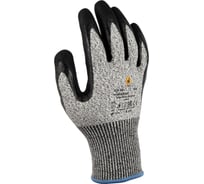 Сверхпрочные перчатки от порезов Jeta Safety из полиэтилена (+стекловолокно) с песочным нитриловым покрытием, р.9/L, JCN-061-L