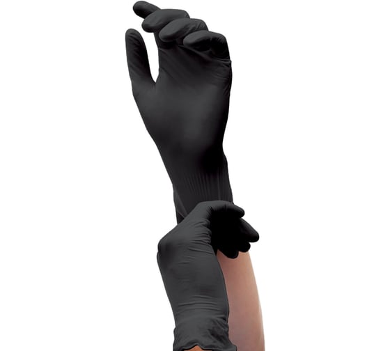 Перчатки виниловые универсальные RABBITEX 50 пар (100шт), р.S (малый), черные 702167 1