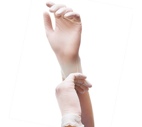 Перчатки виниловые универсальные RABBITEX 50 пар (100шт), р.M (средний), белые 702164