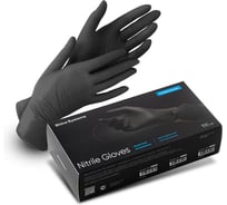 Перчатки защитные нитриловые неопудренные Shine systems Nitrile Gloves, размер M, черные, 100 шт (50 пар) SS414