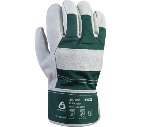 Перчатки комбинированные кожаные краги из спилка А, размер 10/XL Jeta Safety JRG-8011