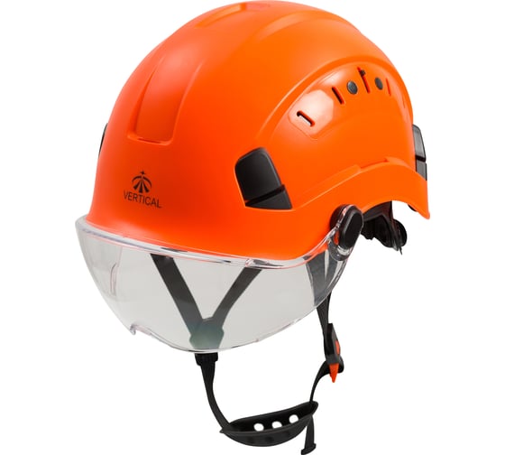 Комплект: каска защитная и светлый визор для промышленной безопасности Vertical Zenon оранжевый ver 1412-2.O