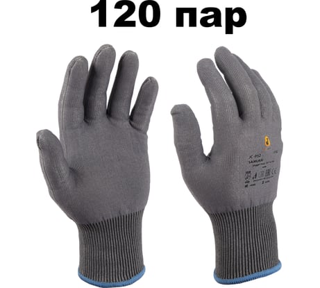 Перчатки от порезов (120 пар) из полиэтилена Адамант р.XL/10 Jeta Safety JC-052-box-XL