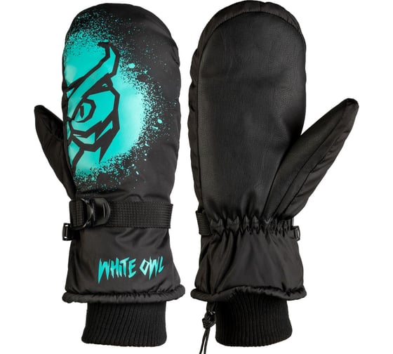 Варежки зимние White Owl Pro mitt MNS, размер L, черный с бирюзовым W113439
