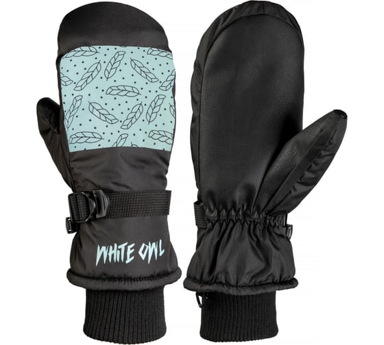 Варежки зимние White Owl Pro mitt WMNS, размер L, черный с голубым W113445
