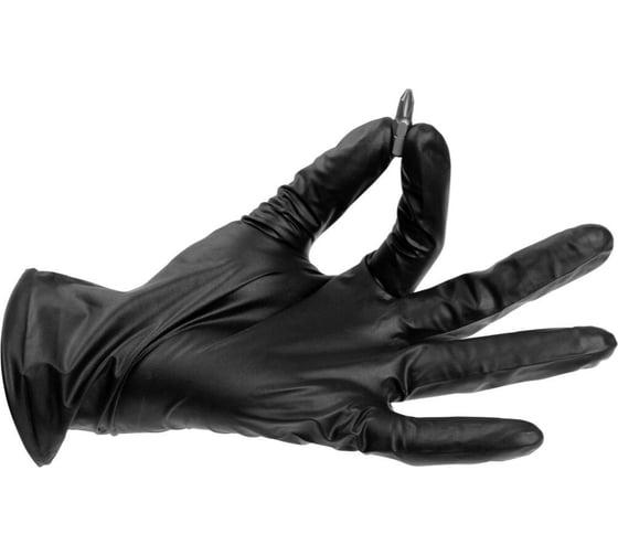 Одноразовые перчатки нитриловые черные HOEGERT TECHNIK WENNE (100 шт в упаковке) S HT5K776-S