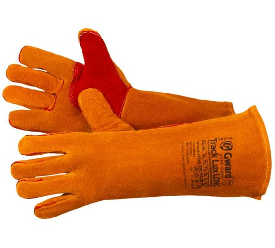 Краги из спилка оранжевого цвета GWARD Track Lux Long индивидуальная упаковка 40см 1 пара (размер 11 (XXL)) XY240Long/XXL1