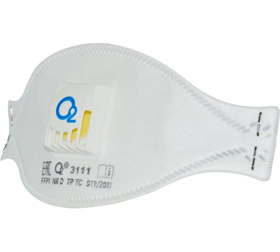 Респиратор трехпанельный О2 3111 FFP1 NRD с клапаном выдоха, 10 шт. в упаковке 3111-10