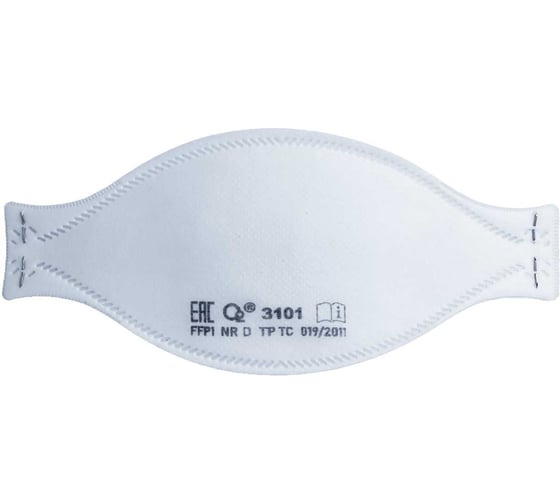Респиратор трехпанельный О2 3101 FFP1 NRD без клапана выдоха, 10 шт. в упаковке 3101-10