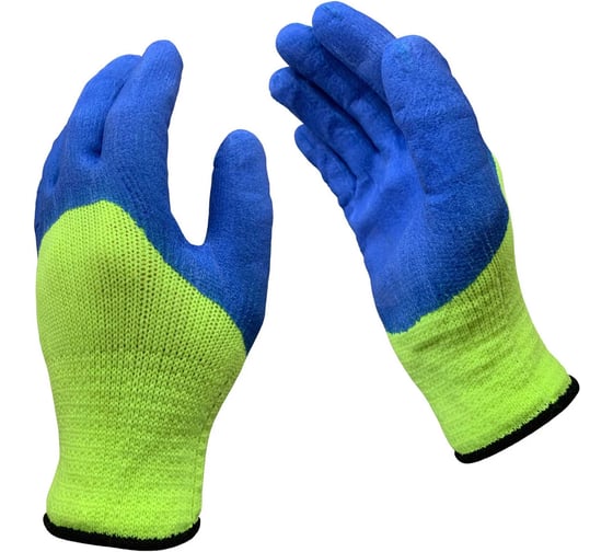 Перчатки рабочие утепленные Master-Pro® 50 пар НОРД (ТОБОЛ) махровые акриловые с латексным покрытием, размер 10 (XL), 7407-AQLTOB-50