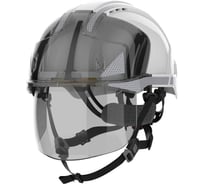 Защитная каска JSP EVO VISTAshield с интегрированным лицевым щитком, цв.белый + СОП + 4-точечный подбородочный ремешок Baseworker 5038428361767