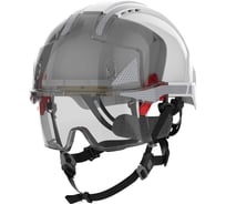 Защитная каска JSP EVO VISTAlens с интегрированными очками, цв. белый + СОП + 4-точечный подбородочный ремешок Baseworker 5038428361736