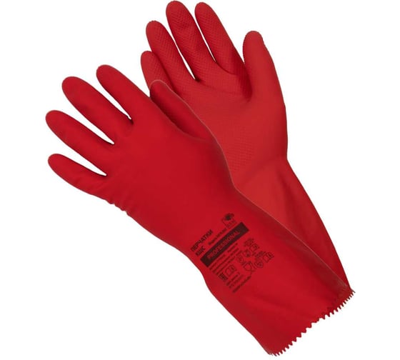 Перчатки латексные ADM Professional (KЩС), L, красные 135075