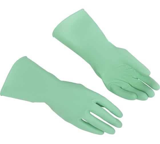 Перчатки многоцелевые латексные VILEDA многоразовые х/б напыление прочные L (большой) зеленый 174365 703602