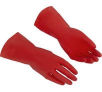 Перчатки многоцелевые латексные VILEDA многоразовые х/б напыление прочные L (большой) красный 174345 703594